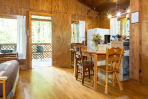 Convenient kitchenettes are well equipped for cooking on vacation.